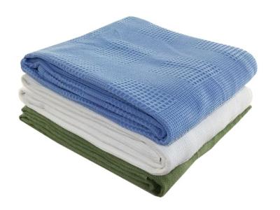 Winquest™ Thermal 100% Cotton Blankets - Twin/Double 72"x90" - Blue